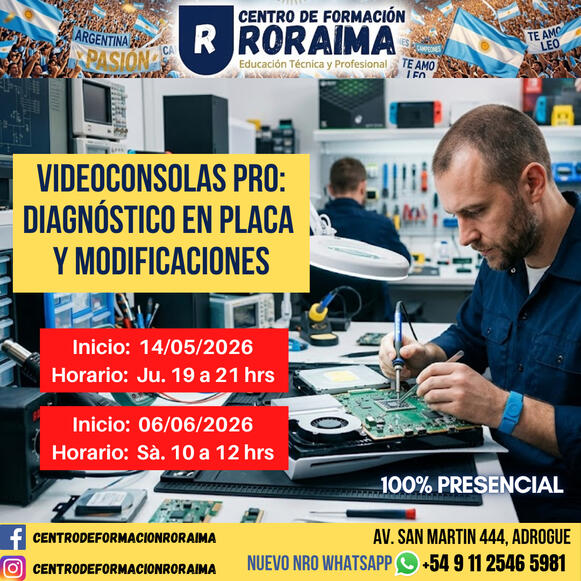 Curso de Diagnóstico y Modificación de consolas de videojuegos presencial en Centro de Formación Roraima
