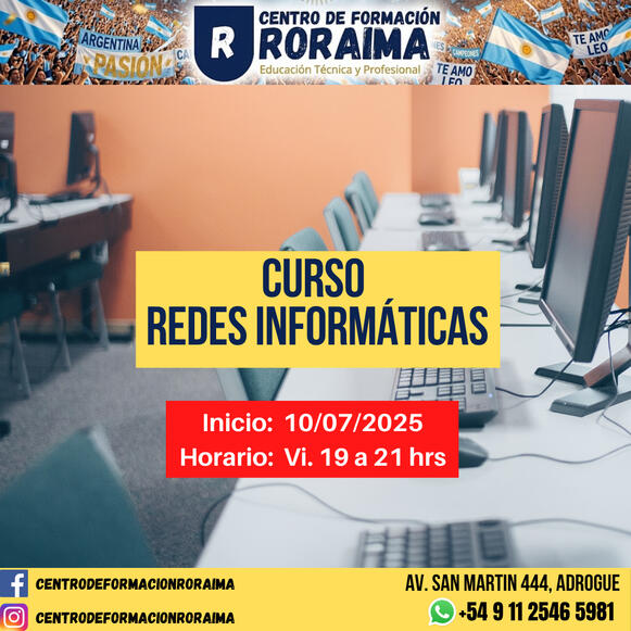 Curso de redes informáticas presencial en Centro de Formación Roraima