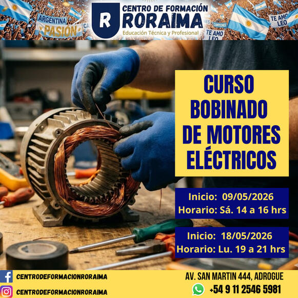 Curso de bobinado de motores eléctricos presencial en Centro de Formación Roraima