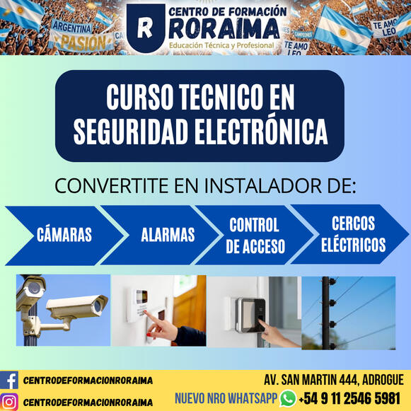 Curso de Técnico en Seguridad Electrónica presencial en Centro de Formación Roraima
