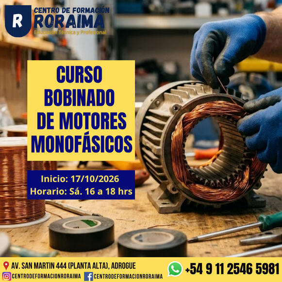 Curso de bobinado de motores eléctricos presencial en Centro de Formación Roraima