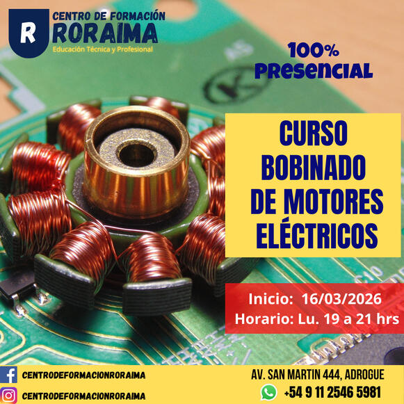 Curso de bobinado de motores eléctricos presencial en Centro de Formación Roraima