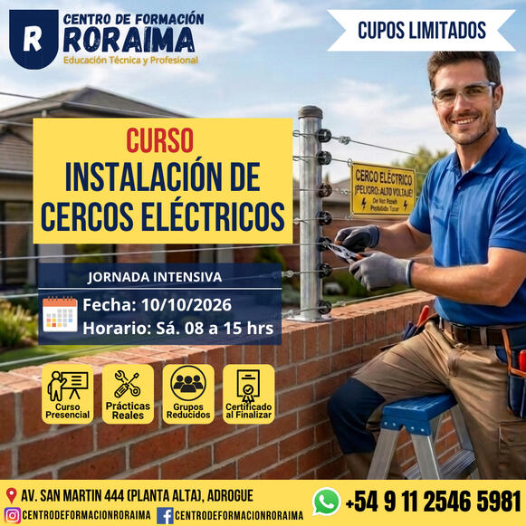 Curso de instalación de cercos eléctricos presencial en Centro de Formación Roraima