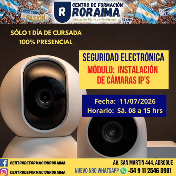 Curso de instalación de cámaras IP presencial en Centro de Formación Roraima