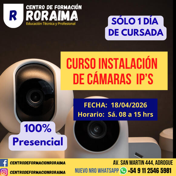 Curso de instalación de cámaras IP presencial en Centro de Formación Roraima