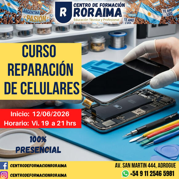 Curso de reparación de celulares presencial en Centro de Formación Roraima
