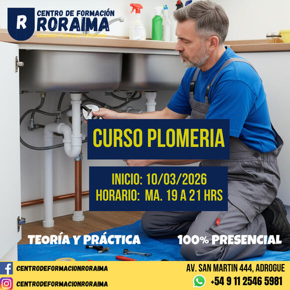 Curso de plomería presencial en Centro de Formación Roraima