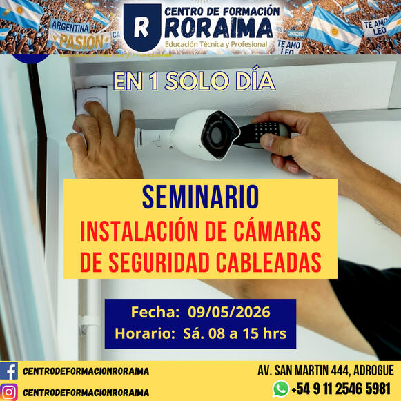 Curso de instalación de cámaras cableadas analógicas presencial en Centro de Formación Roraima