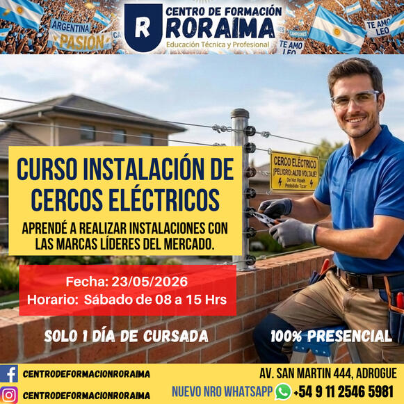 Curso de instalación de cercos eléctricos presencial en Centro de Formación Roraima